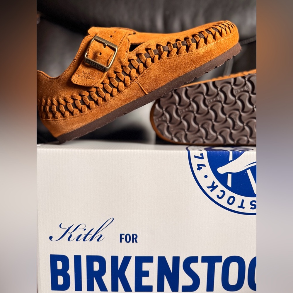 Kith x Birkenstock London Braided Shearling Mink/Mocca